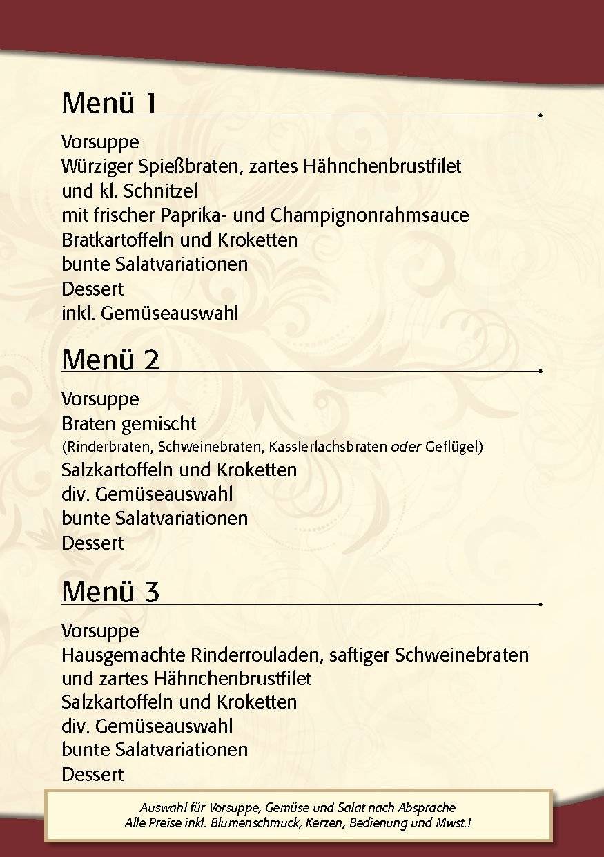 Köhncke's Hotel Menü 1, 2, 3 Köhncke's Hotel Menü 1, 2, 3